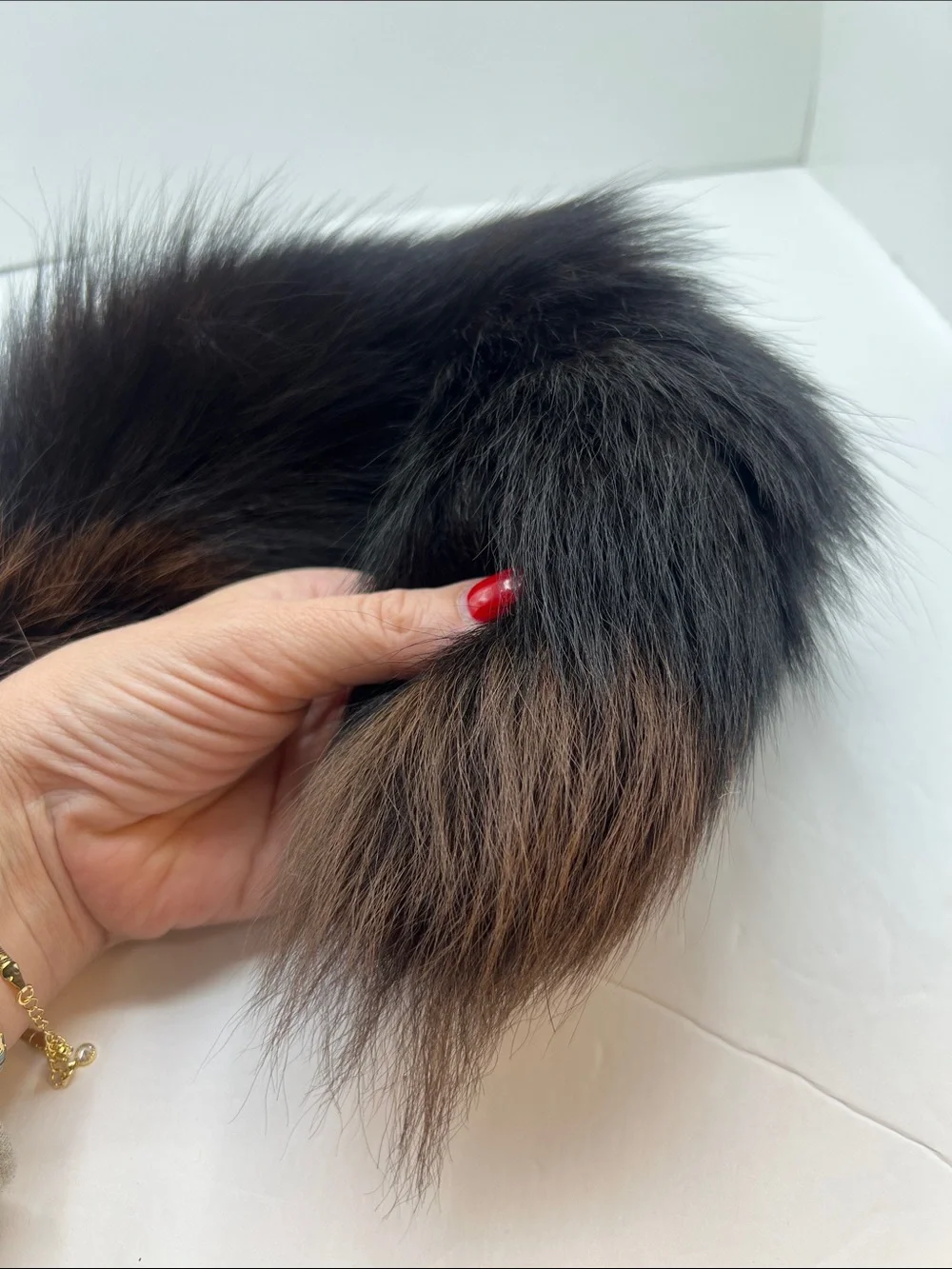🦊 Fur Tail Keychain - Dark Brown